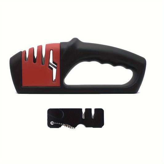2pcs 4-In-1 Kitchen Scissors Sharpener Outdoor Camping Pocket Survival Tool