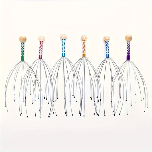 Octopus Head Massager Manual Scalp Massager, Random