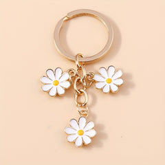 6pcs Daisy Flower Keychain Purse Bag Car Ornament Women Christmas Gift