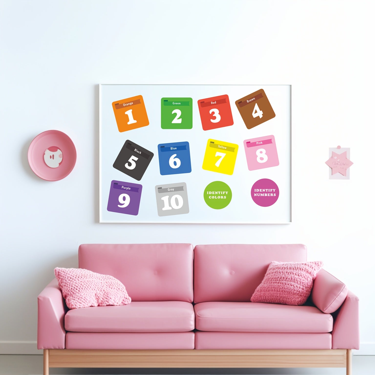 12pc Recognition Square Numbers Fridge Magnets Whiteboard Stickers English Phoni