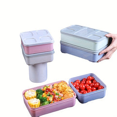 Bento Lunch Box 1-6 Compartment Meal Prep Container Stackable Durable Reusable