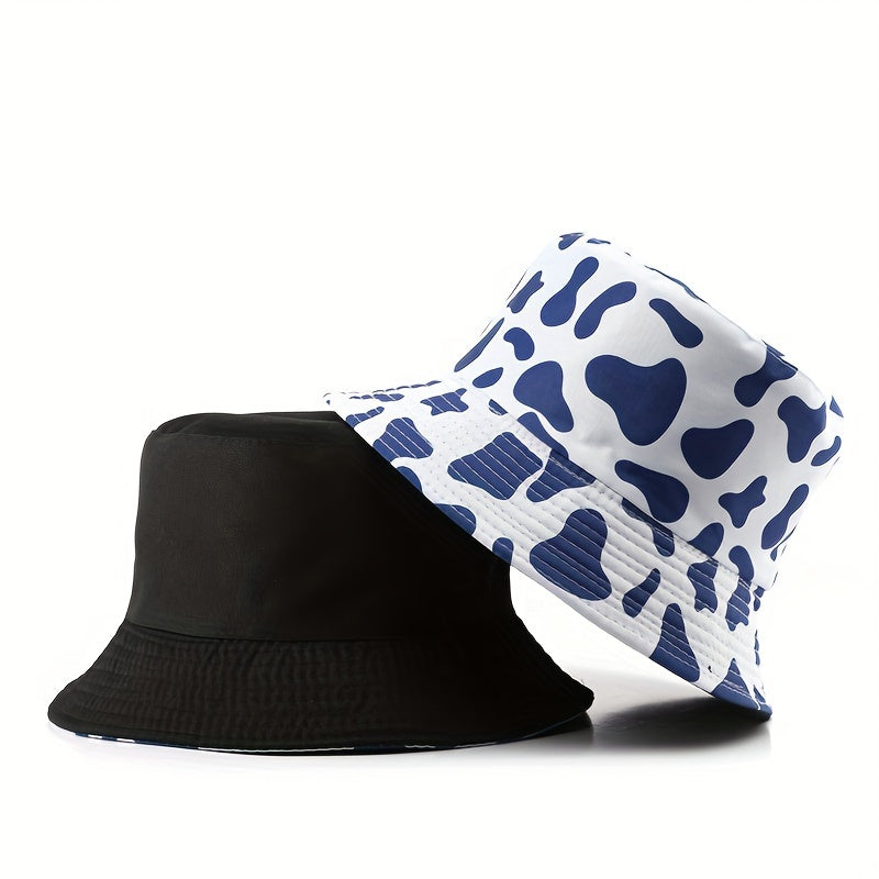 Sunscreen Sunshade Bucket Hat Outdoor Sports Cow Striped Basin Hat