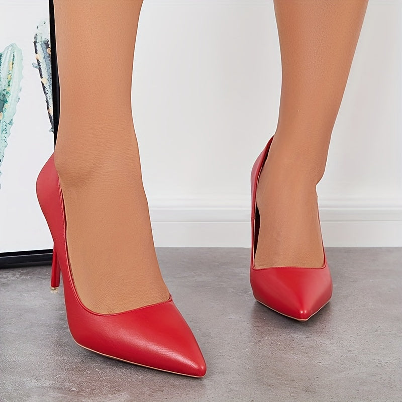 Women's Pointed Toe High Heels Slip On Stiletto Working Pumps