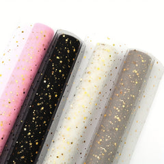 48cm Star Moon Gauze Flower Wrapping Paper, 4.57m Semi-Transparent Yarn Dot Bouq