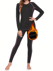 Women's Thermal Underwear Set Crew Neck Tops & Pants