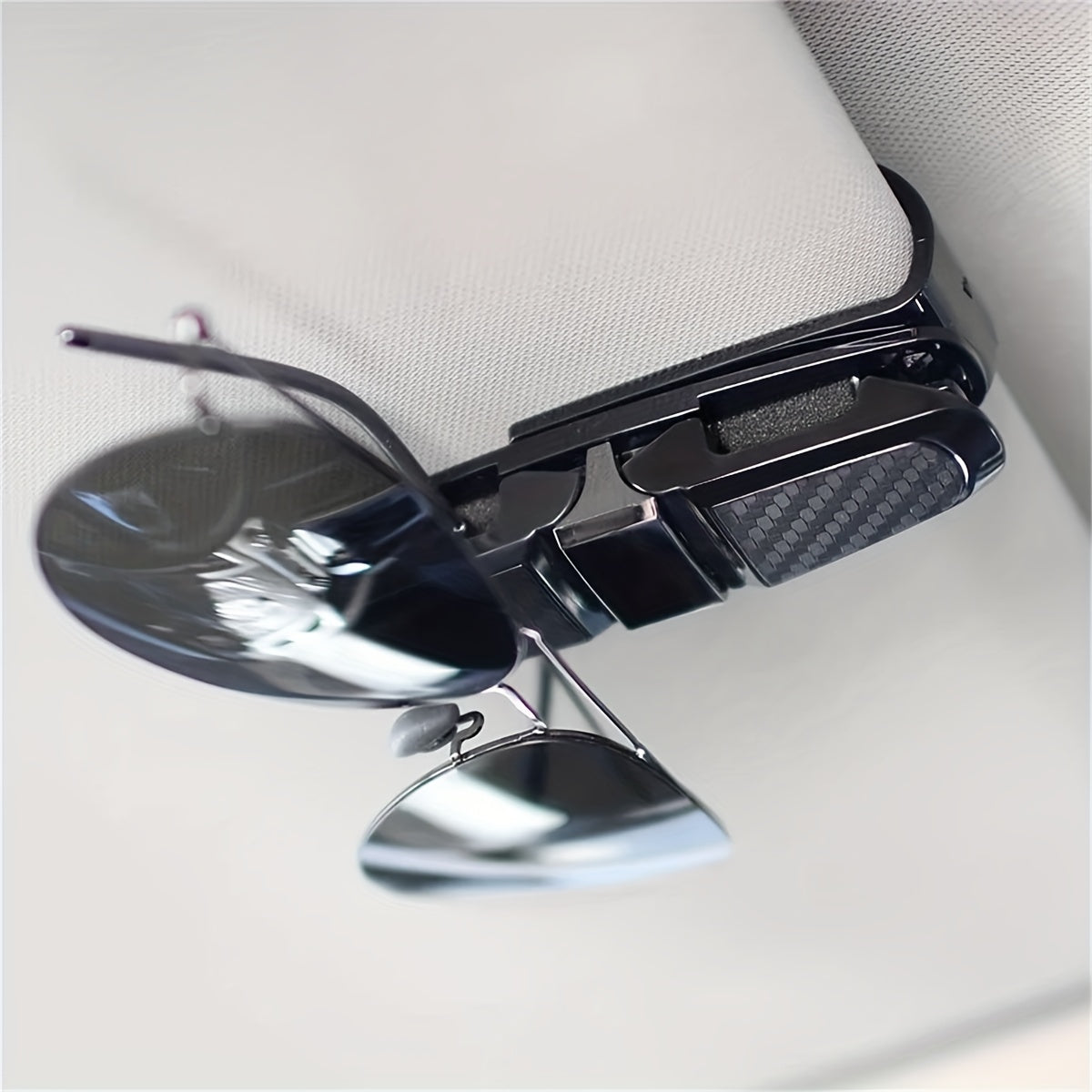 Carbon Fiber Car Glasses Holder Sun Visor Clip Universal Eyeglasses Holder