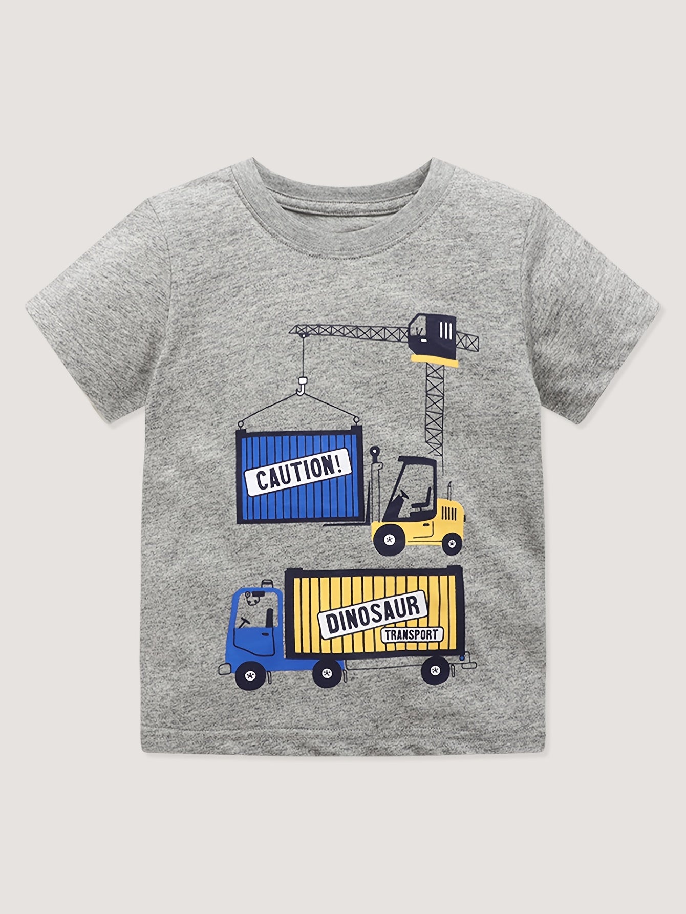 Boys Construction Vehicle Print T-shirt 5PCS