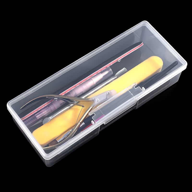 Transparent Storage Box for Nail Tools and Cosmetics