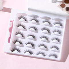 10 Pairs False Eyelashes Thick Curling Slender Lashes Natural Cross