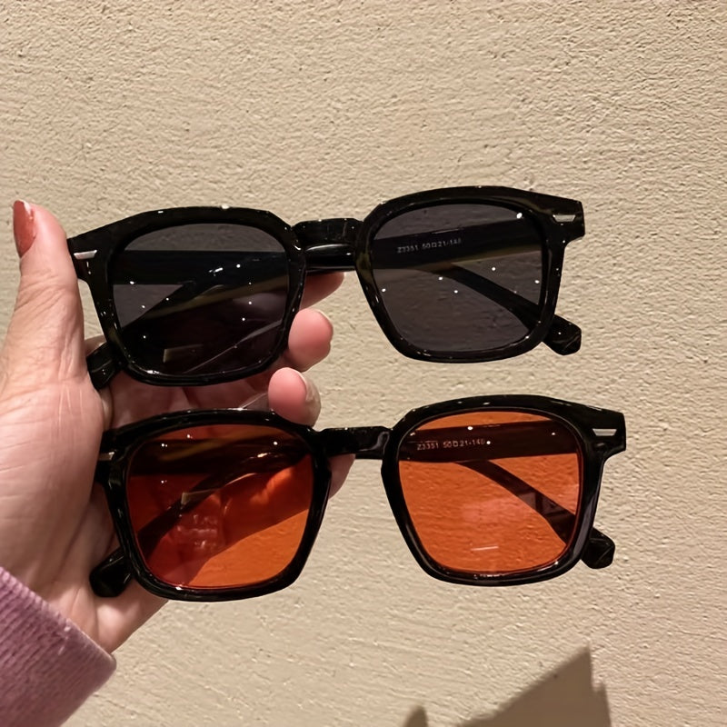 Vintage Square Sun Glasses Classic Candy Lens Transparent Sunshade Eyeglasses