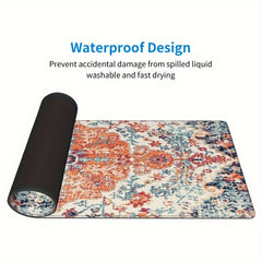 Large Boho Floral Mouse Pad for Gaming and Office Use