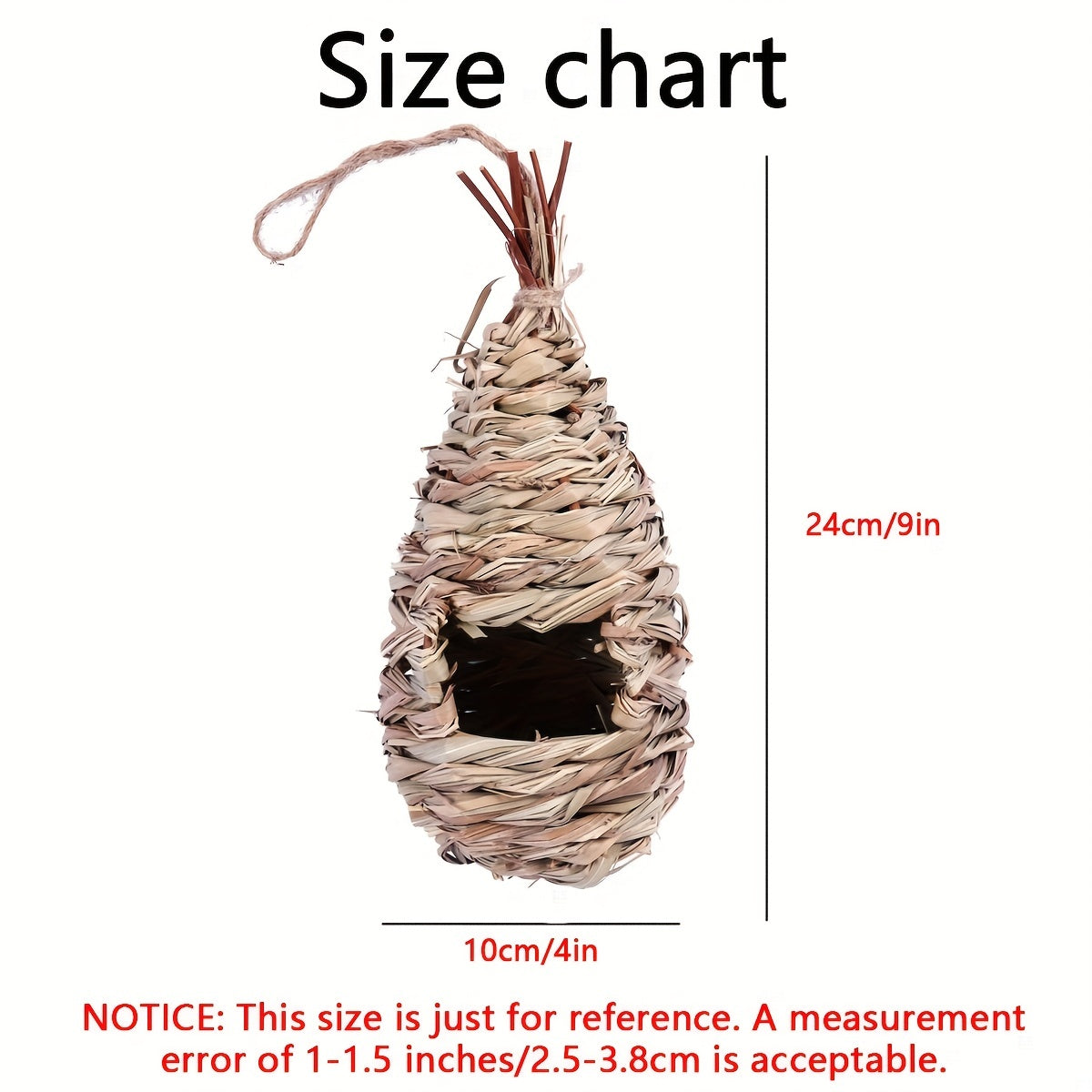 Handwoven Straw Bird Nest for Garden Decoration