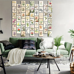 Retro Flower Wall Collage Kit in Yellow for Dreamy Room Decor