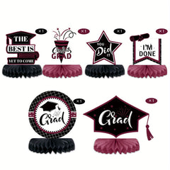 Graduation Season Doctoral Cap Honeycomb Ornaments Desktop Decoration Set