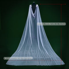 Bridal Veil Shawl Glamorous Style 100 Yarn with Lace Applique