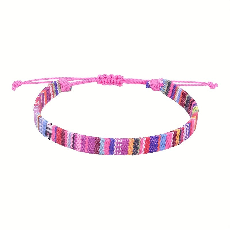 Colorful Wax Thread Braided Anklet Mexican Friendship Rope Bracelet