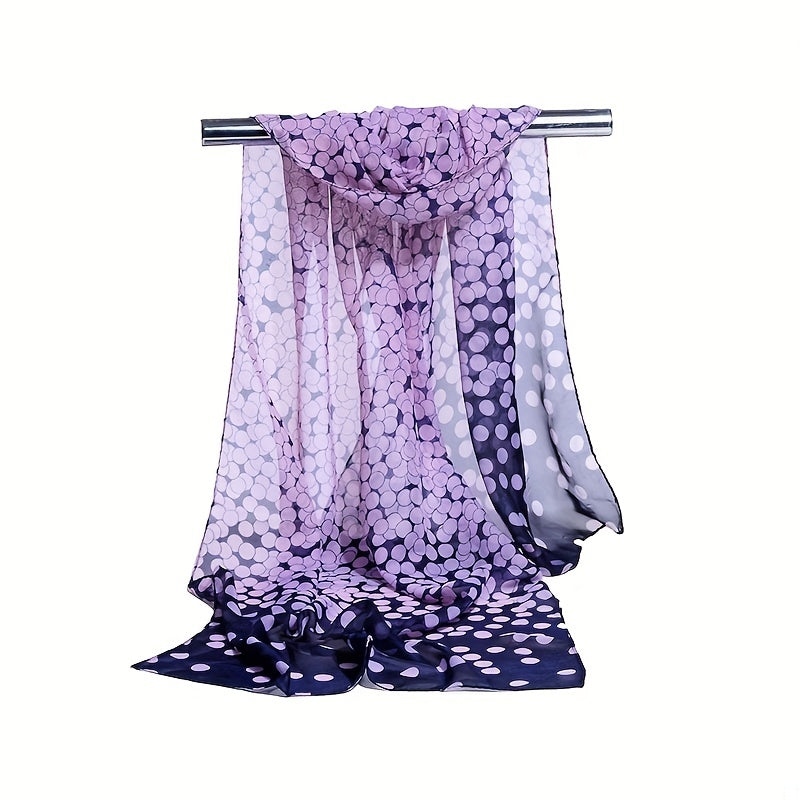 Dotted Gradient Thin Scarf Gauze Shawl Head Wrap Windproof Headscarf Hijab