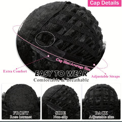 Short Pixie Wig With Bang Synthetic Fiber Women Daily Party Decors