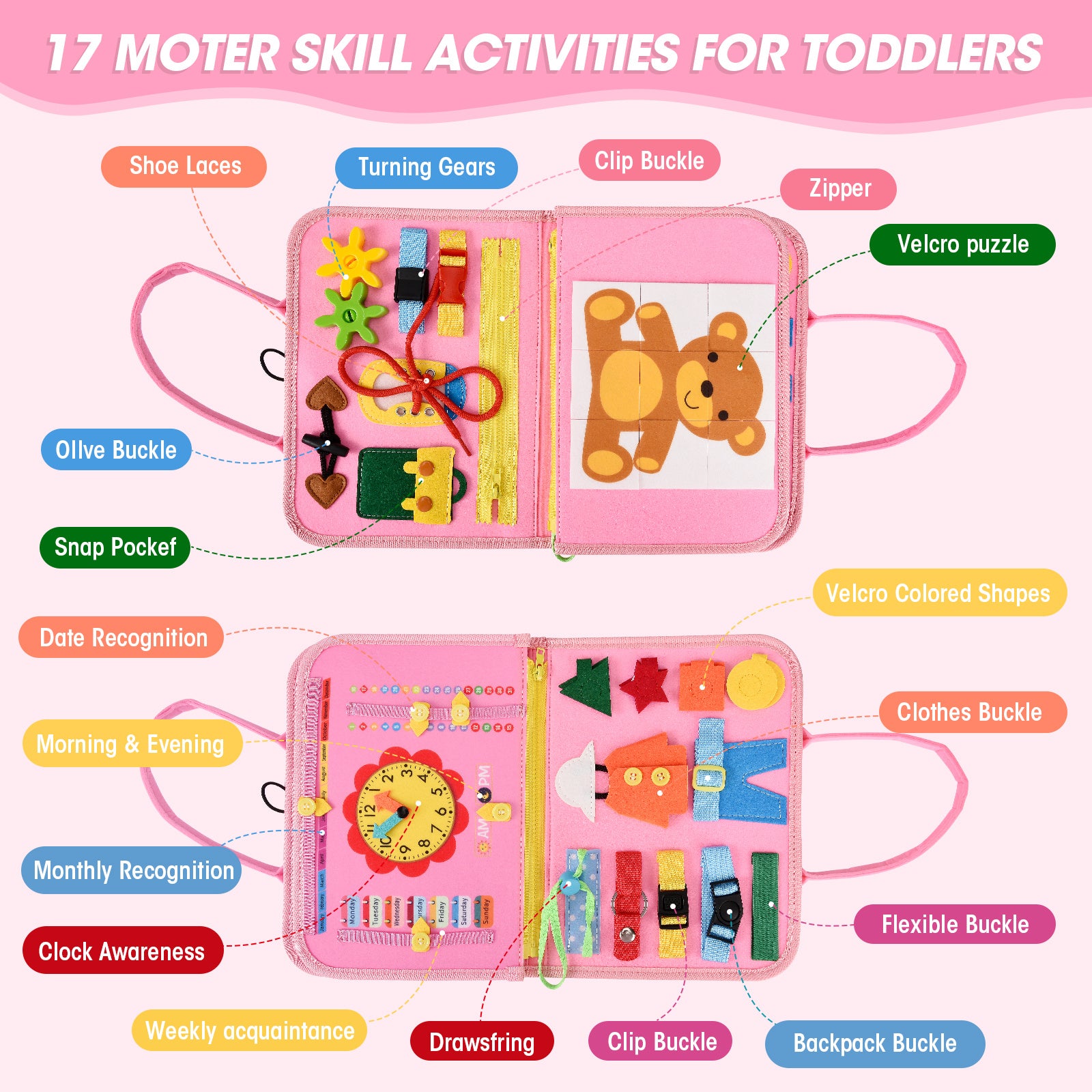 Busy Board Sensory Activity Game Toy