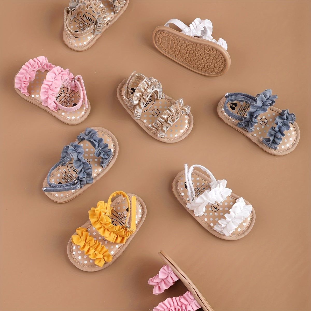 Baby Girls Breathable Open Toe Sandals Lightweight Anti Slip Comfortable