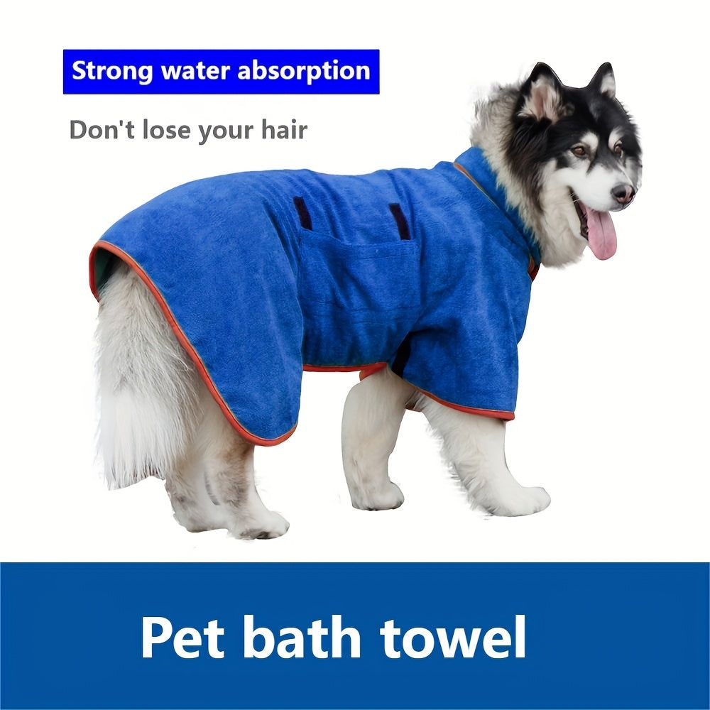 High Absorbent Dog Bath Towel Quick Dry Plush Dog Bath Robe Warm Soft Pet Bath