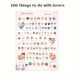 100 Dating Things For Couple Scratching Poster Random Event Romantic Dating Gift