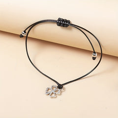 Four Leaf Clover Pendant Bracelet with Blessing Card