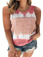  Tie Dye Round Neck Tank Top