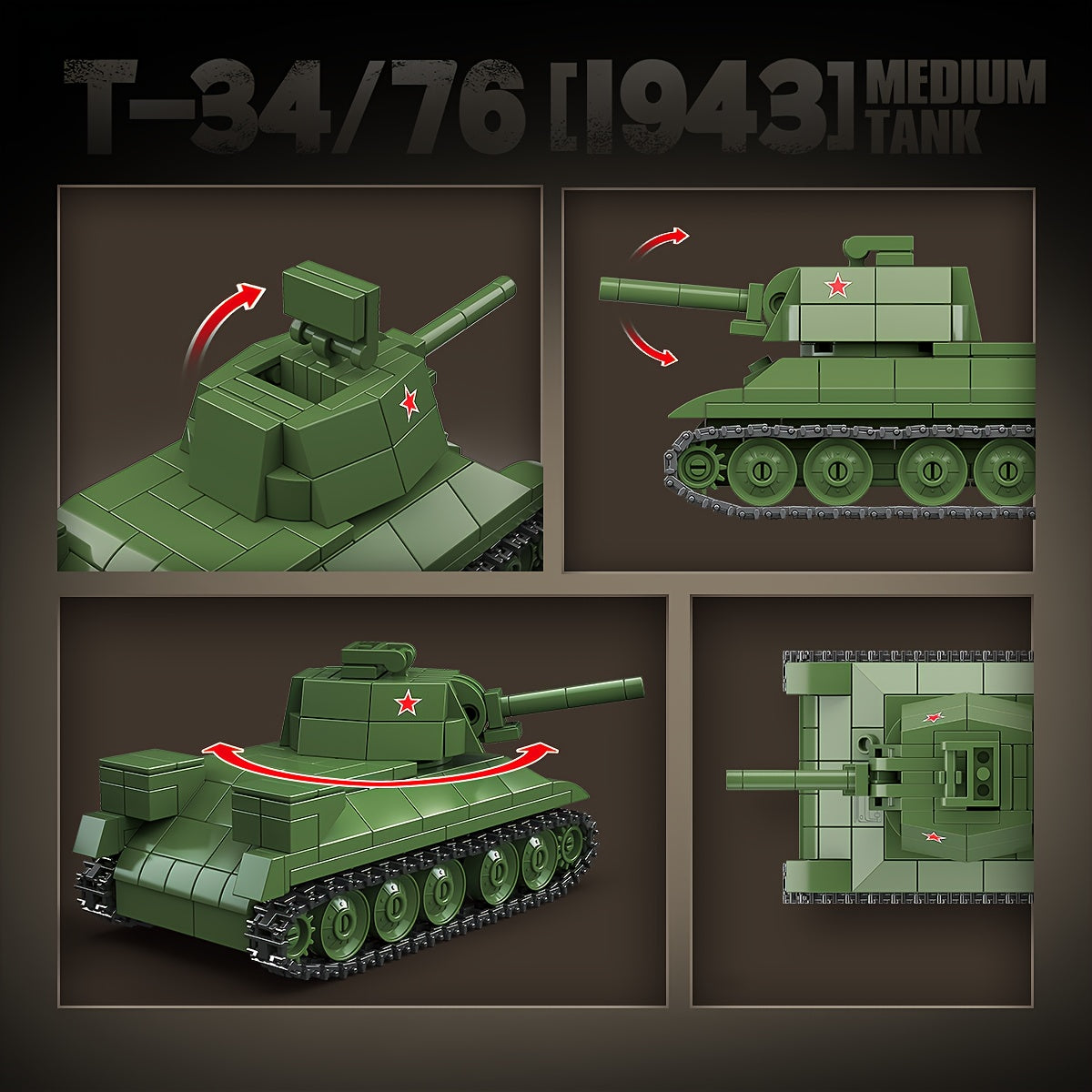 415pcs T 34 Medium Tank Model Building Blocks Set Classic Replica