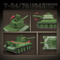 415pcs T 34 Medium Tank Model Building Blocks Set Classic Replica