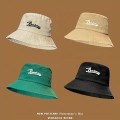 Men's Letter Fisherman Hat Spring Summer Thin Breathable Basin Hat