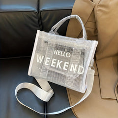 Transparent Mesh PVC Crossbody Bag Large Capacity Jelly Bag