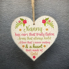 Heart Sign Christmas Ornament for Grandma - Birthday Gift for Nanny