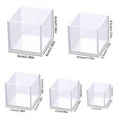 5pcs Resin Silicone Epoxy Pouring Mold DIY Cube for Casting Candle Soap