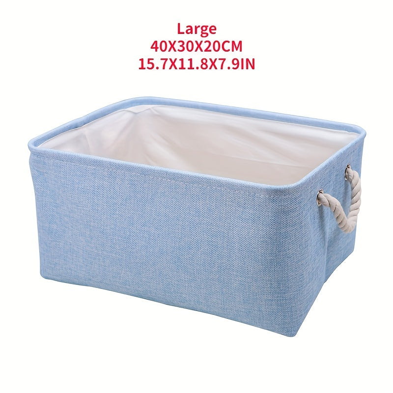 Large Capacity Cotton Linen Folding Storage Basket