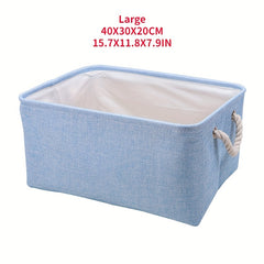 Large Capacity Cotton Linen Folding Storage Basket