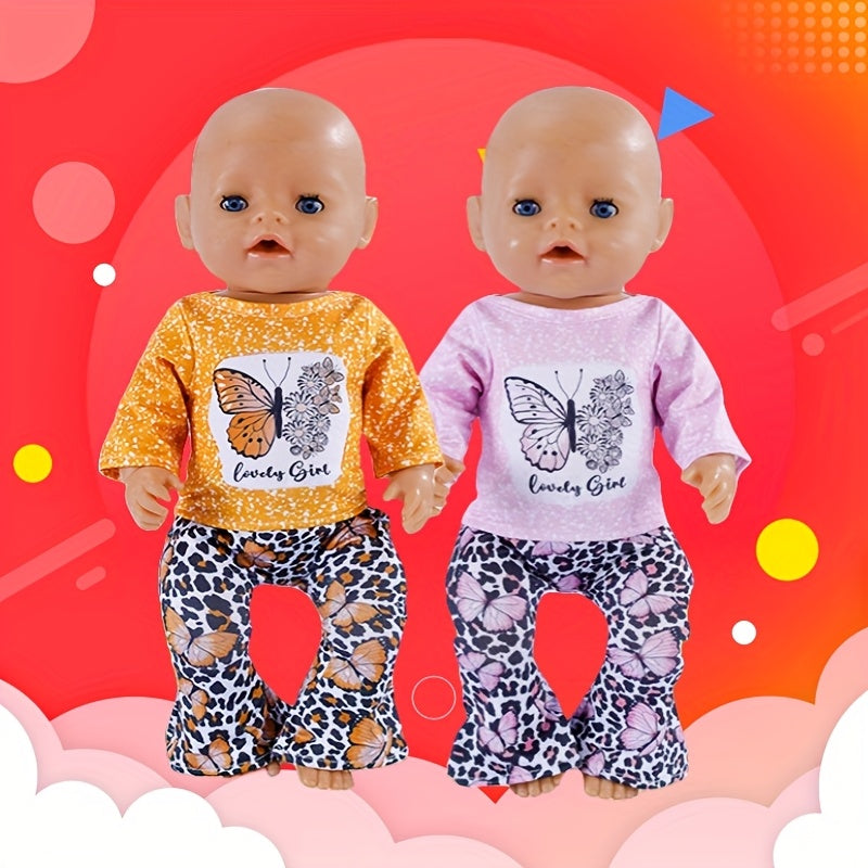 Butterfly Pattern Doll Clothing Set for 17-18 Inch Dolls