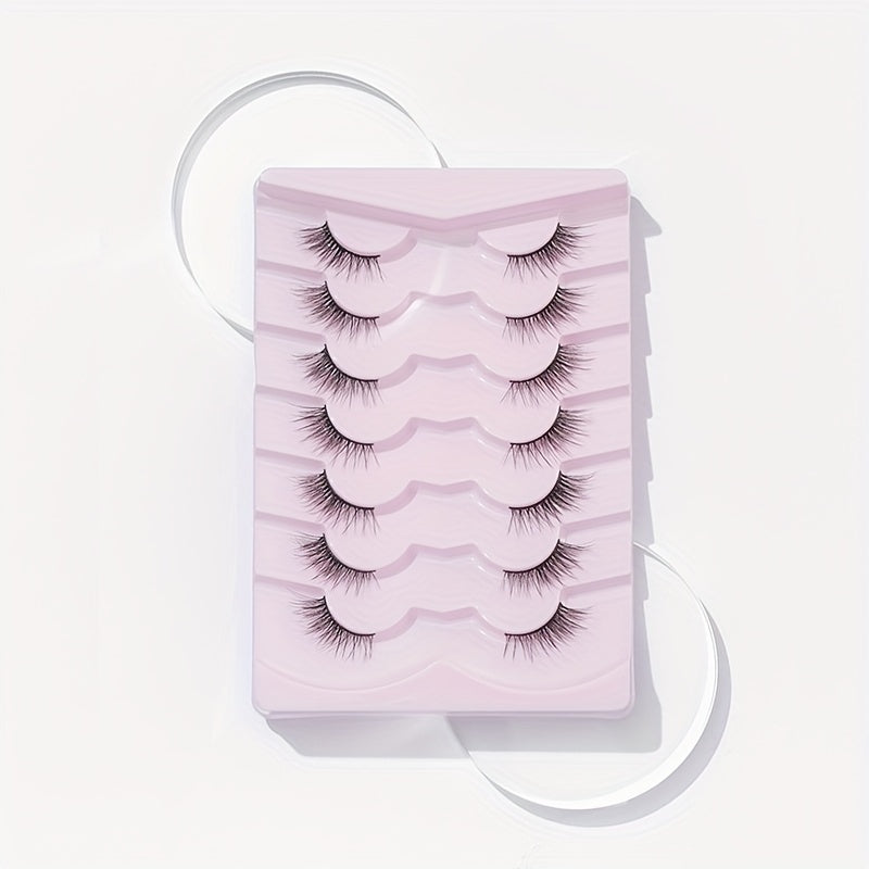 7 Pairs Half Eye False Eyelashes Natural Fluffy Wispy Lashes 14mm