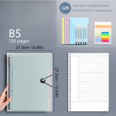 Waterproof Buckle Horizontal Line Notebook for College Students
