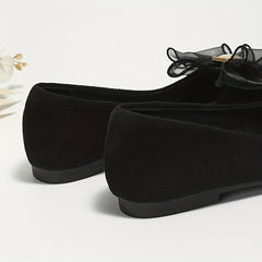 Women's Lace Bow Ballet Flats Pointed Toe Slip On Shoes