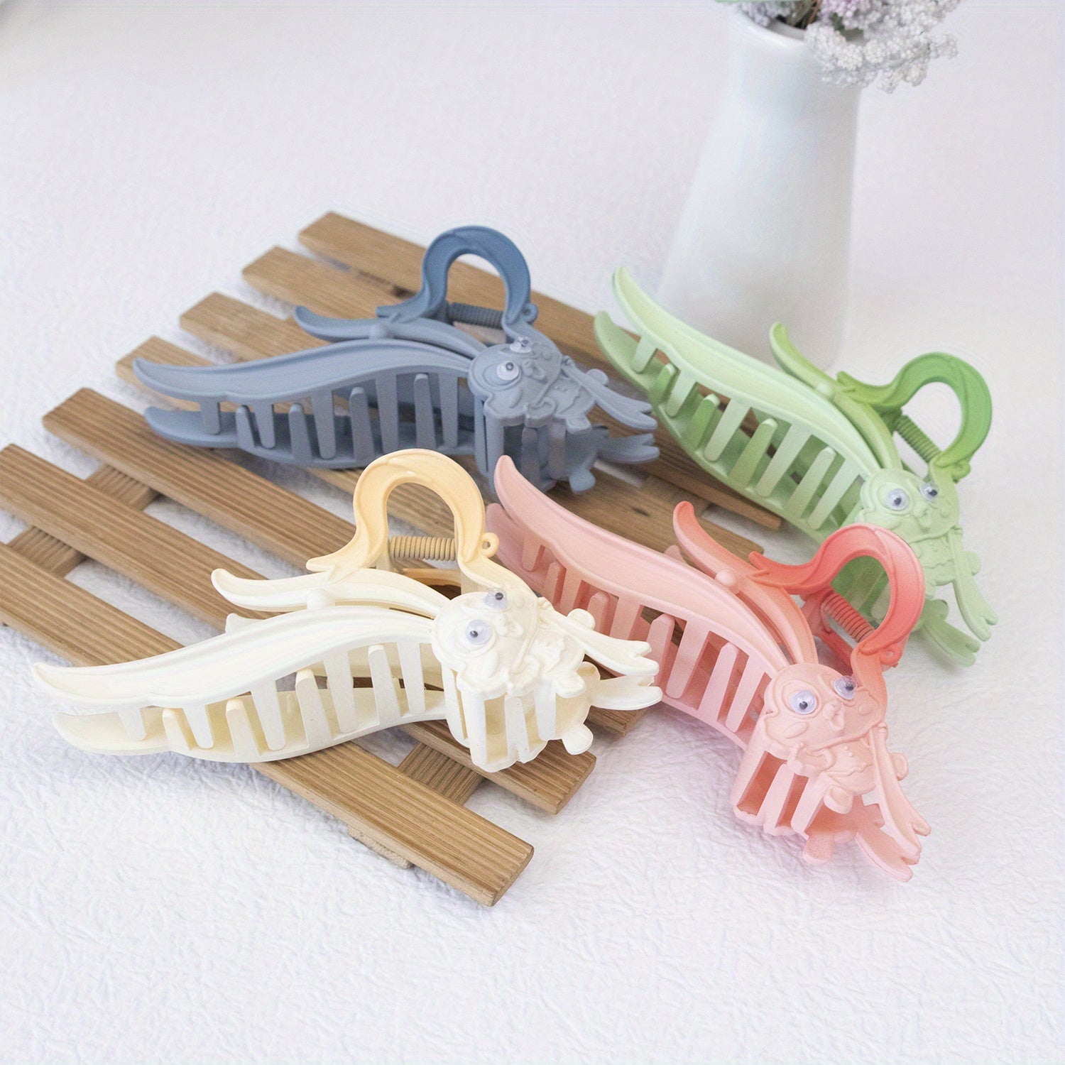 4pcs Rabbit Shaped Hair Claw with Long Rabbit Ears for Women Girls