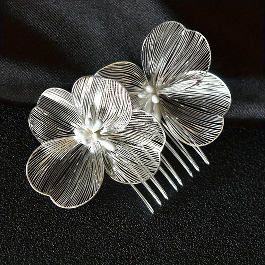 Vintage Floral Hair Comb Baroque Hair Side Comb for Wedding