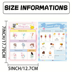 Beauty Salon & Makeup Notepad Sets for Girls - Role Play Pretend Play