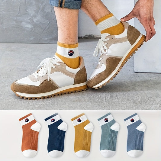 5 Pairs Men's Crew Socks Breathable Comfy Casual Unisex Outdoor