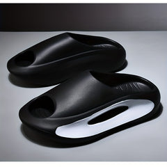 Men's Non Slip Platform Slides Comfortable Pillowy Slides for Summer