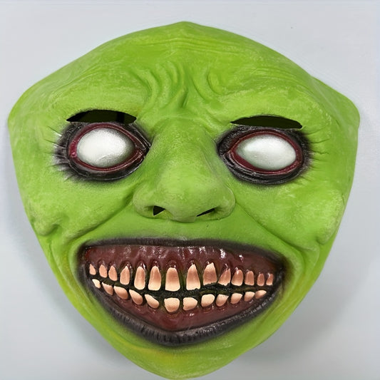 Exorcist Horror Smile Green Face Eye Demon Mask Halloween Mas