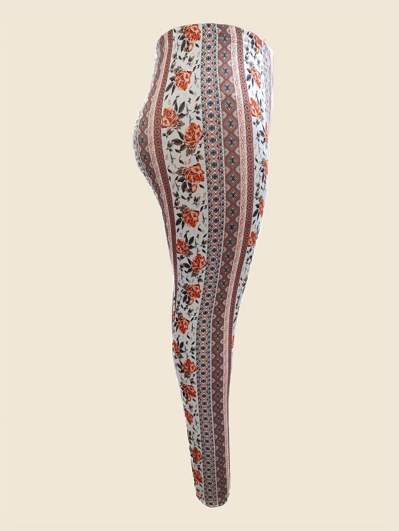 Boho Patchwork Print High Rise Skinn Pants