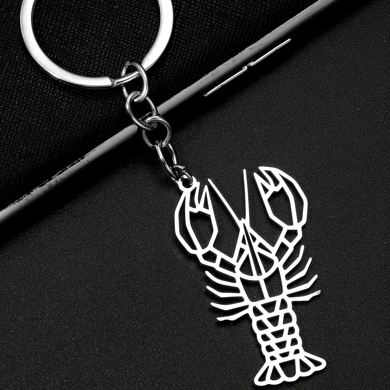 Creative Stainless Steel Lobster Keychain For Men