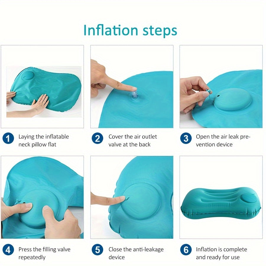 Inflatable Pillow for Travel Home & Camping Portable Neck Support