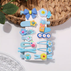 14pcs Girls Hair Clip Resin Flower Fruit Duck Billed Clip